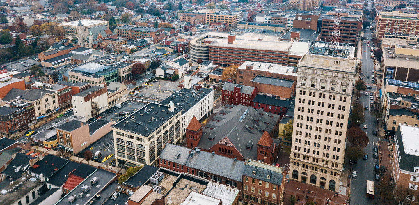 sky view of lancaster pa